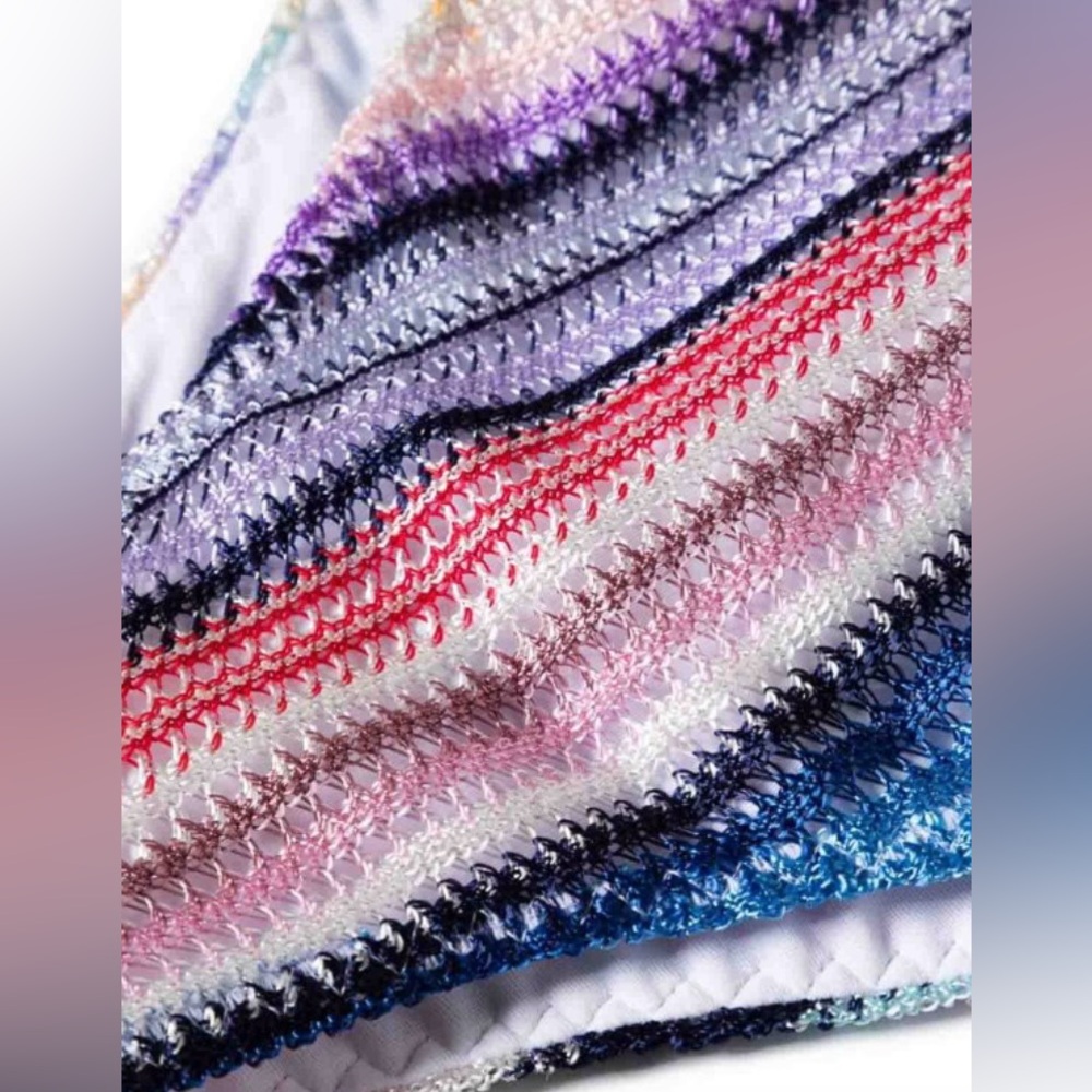 Missoni Multicolor Striped One-Shoulder Bikini — Blue Strap - Picture 4 of 16